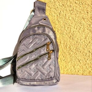 Stylish Grey Sling Bag for Women 4 Zipper Pocket Crossbody Bags Purse